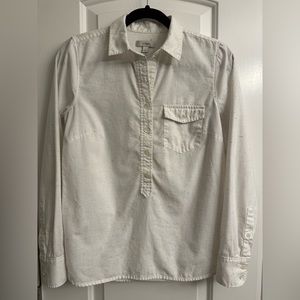 J. Crew Women’s Button Down Shirt White w/ Colorful Threads Size 2